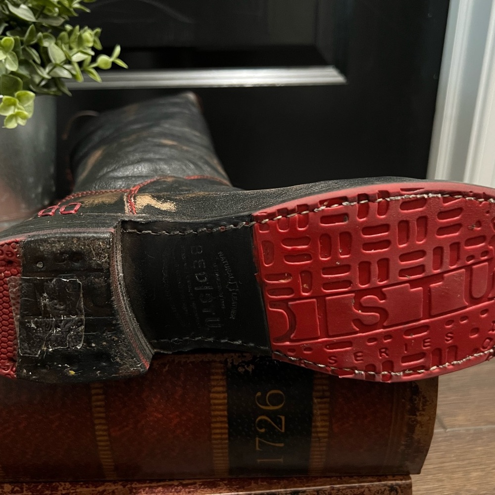 Bed Stu Dark Brown Tall Riding Leather Boots - Picture 8 of 10